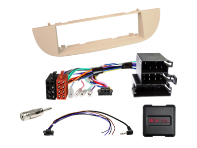 1-DIN Kit Fiat 500(ZAF 312) beige 2007-2015 LFB/Antenne