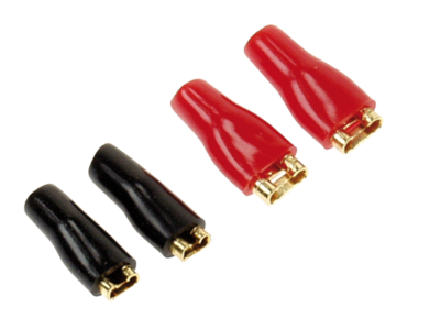 Flachsteckhülsen 2x2,8mm schwarz/2x4,8mm rot