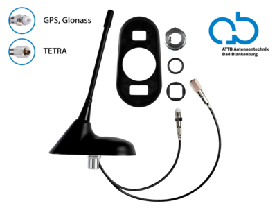 Dachantenne GPS GNSS GLONASS TETRA 76° Stabneigung FME(m/f)