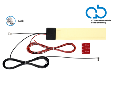 Glasklebeantenne DAB+ SMB(f) 90° 12V extern