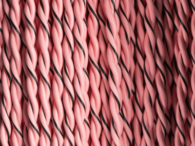 Lautsprecherkabel verdrillt 2x1.50mm² rosa/rosa-schwarz 100m