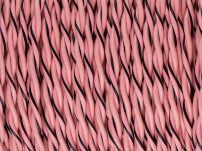 Lautsprecherkabel verdrillt 2x0.75mm² rosa/rosa-schwarz 100m