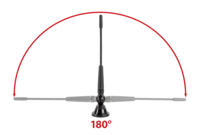 Dachantenne AM/FM 0°>180° Stabneigung flexibel 14cm lose