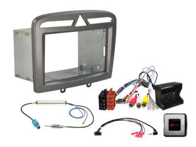 2-DIN Kit Peugeot 308/RCZ RD4 Gerät LFB/Antenne silber