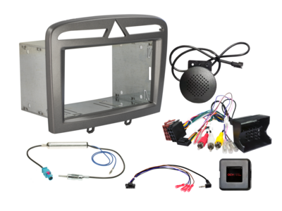 2-DIN Kit Peugeot 308/RCZ RD4 Gerät LFB/Antenne/PDC silber