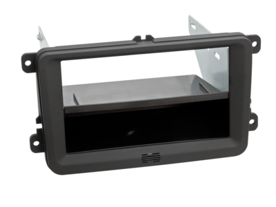 2-DIN Radioblende mit Fach Seat/ Skoda/VW Rubber Touch