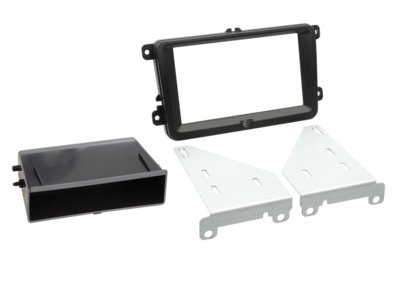 2-DIN Kit mit Fach Skoda/VW schwarz 40Pin/52Pin i-dapter