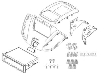 2-DIN Radioblende mit Fach Ford Transit V363 2014-2019