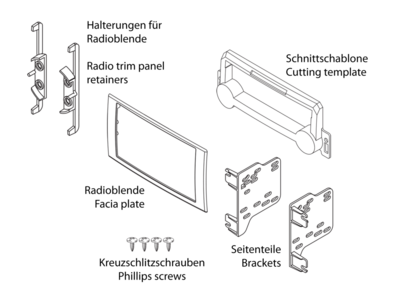 2-DIN Radioblende Chrysler/Dodge/Jeep diverse Fahrzeuge