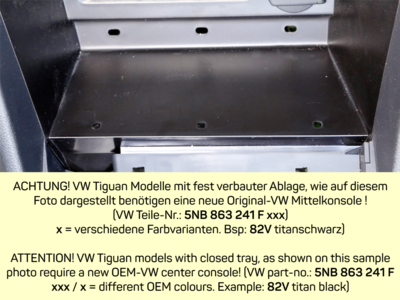 INBAY® Ablage VW Tiguan (AD) 05/2016-05/2021 10W