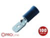 Flachstecker(m) 1,5mm²-2,5mm²/6,3mm blau EE 100 Stück