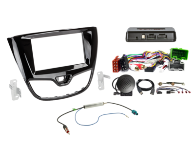 2-DIN Kit Opel Karl 12/2015-01/2018 Klavierlack i-dapter