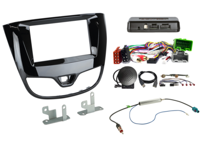 2-DIN Kit Opel Karl 04/2017-06/2019 Klavierlack i-dapter