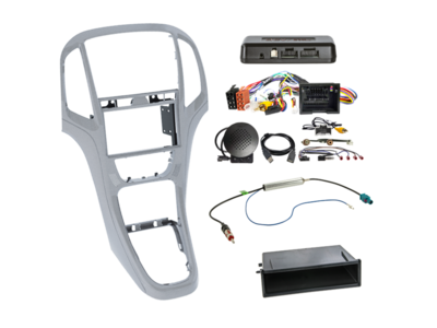 2-DIN Kit mit Fach Opel Astra 2009-2018 silber i-dapter