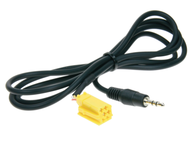 AUX In Adapter Alfa / Fiat Mini-ISO (gelb) 