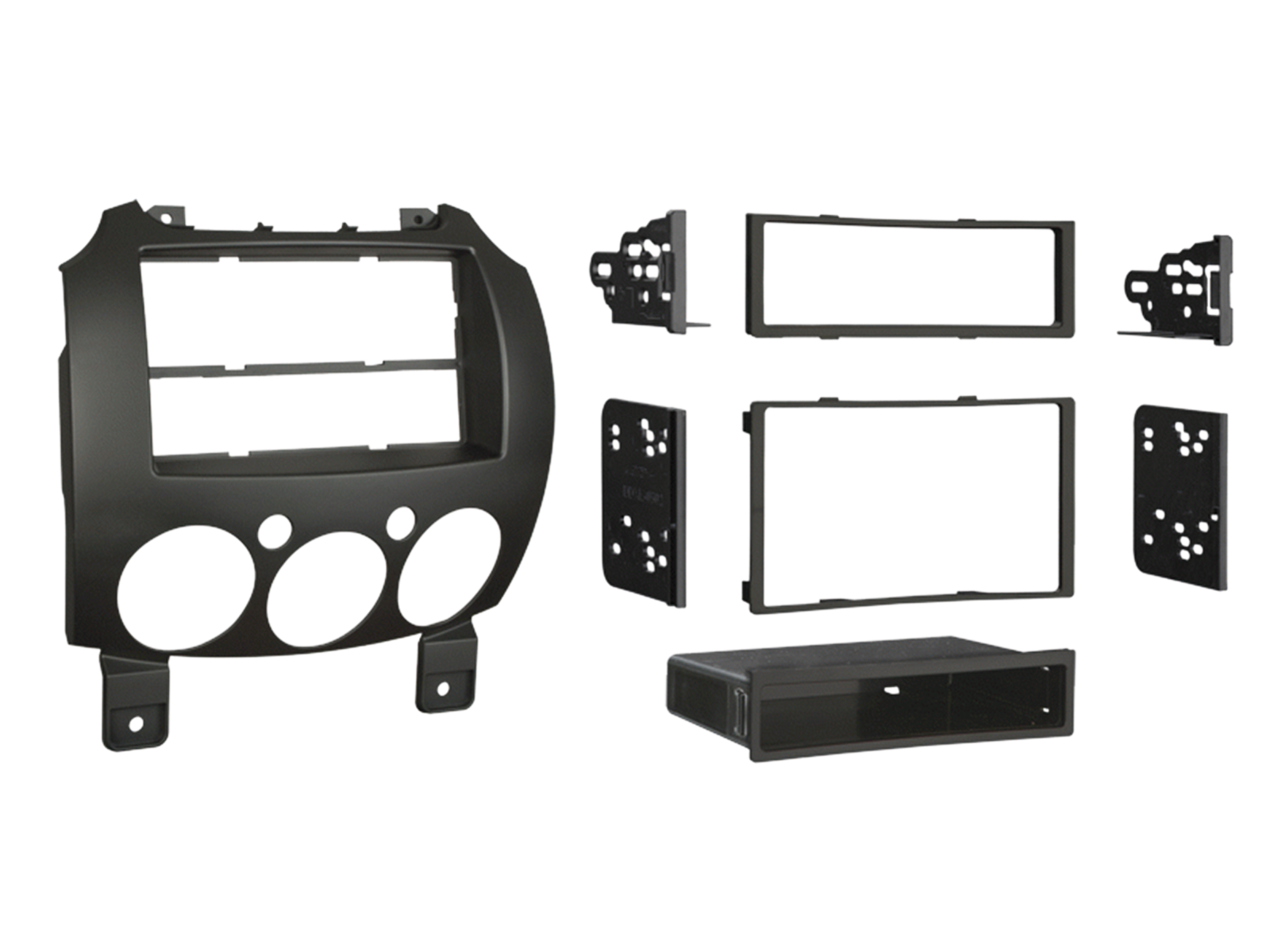 2-DIN Radioblende mit Fach Mazda 2(DE) 2007- 2015  schwarz