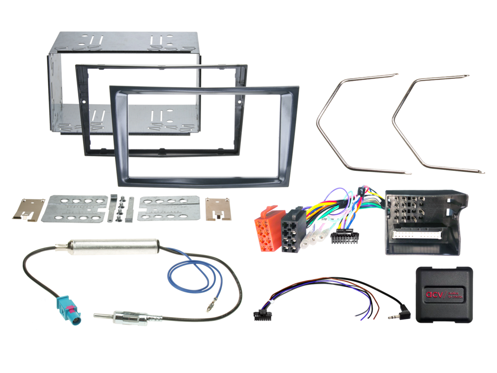 2-DIN Kit Opel Fahrzeuge stealth black LFB/Antenne