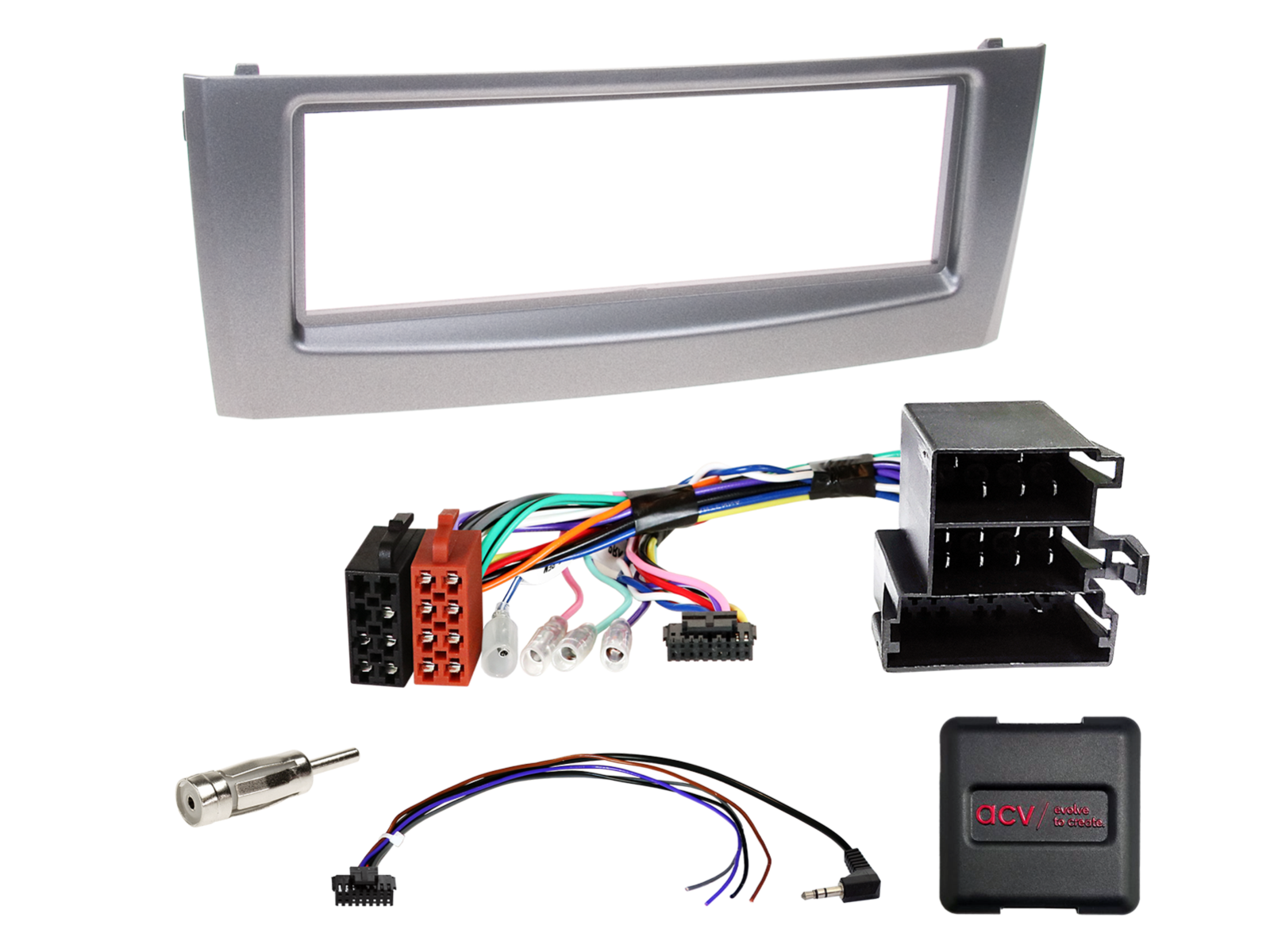 1-DIN Kit Fiat Grande Punto/Linea anthrazit LFB/Antenne