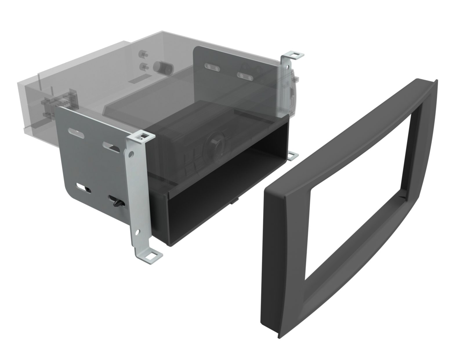 2-DIN Radioblende mit Fach VW T5(7H)/Touareg(7L)