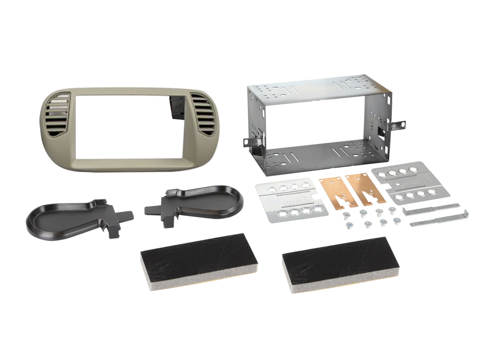 2-DIN Radioblende Fiat 500 10/2007-07/2015 Perlgrau