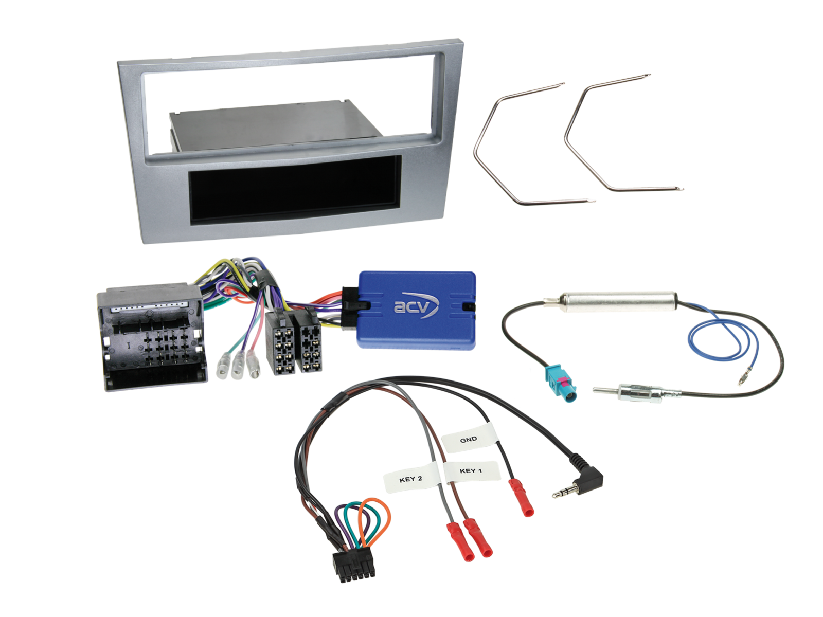 1-DIN Kit mit Fach Opel matt-chrom Can Bus LFB/Antenne