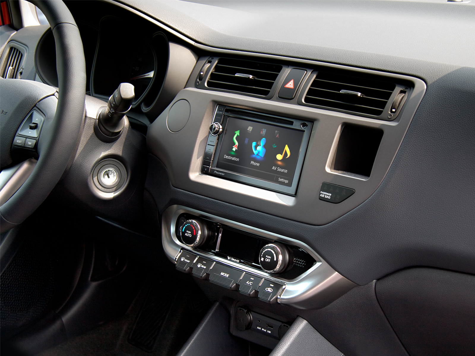 2-DIN Radioblende Kia Rio(UB) 09/2011-01/2015 anthrazit LHD