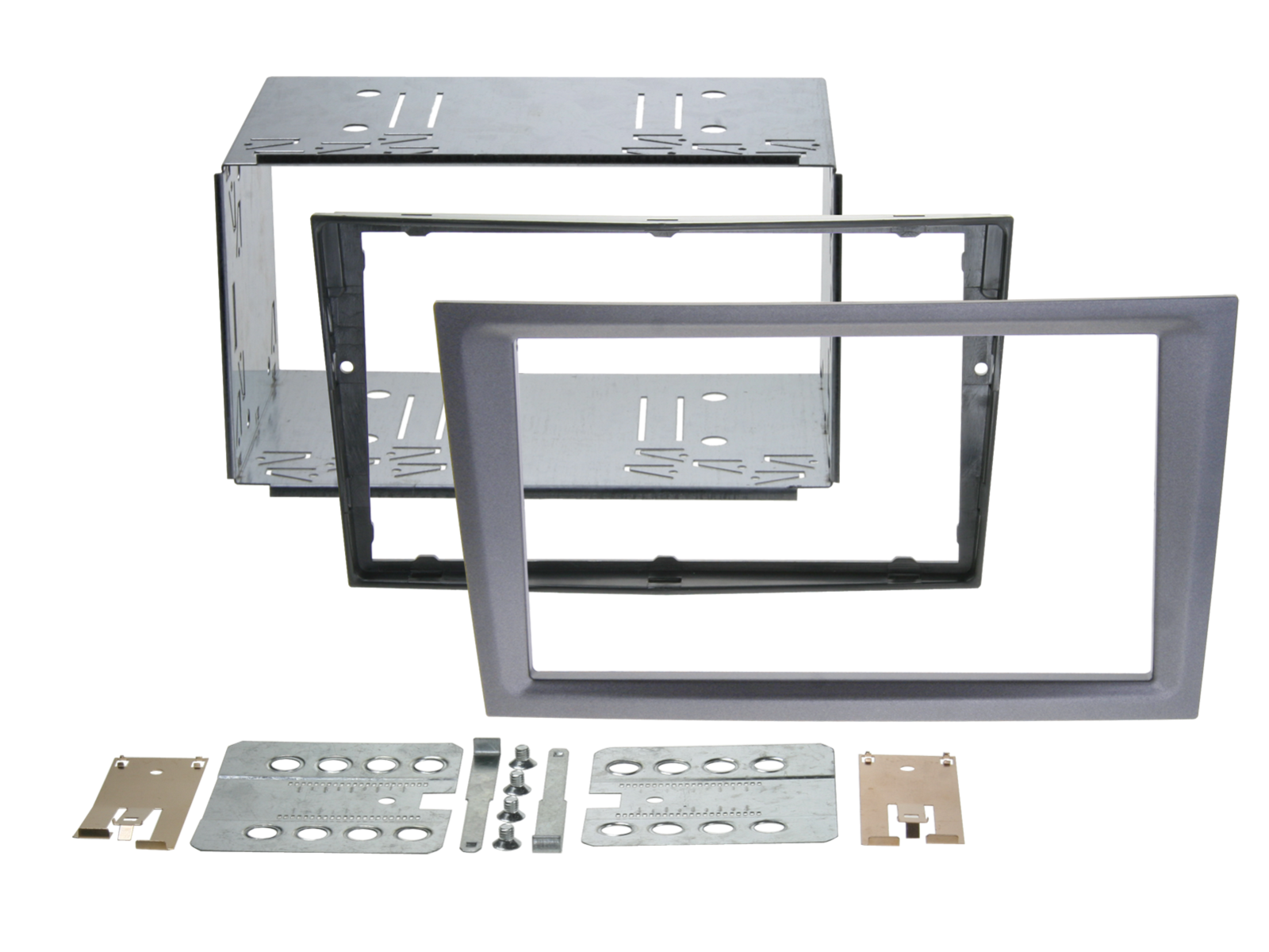 2-DIN Radioblende Opel/Renault/Subaru/Suzuki charcoal metall