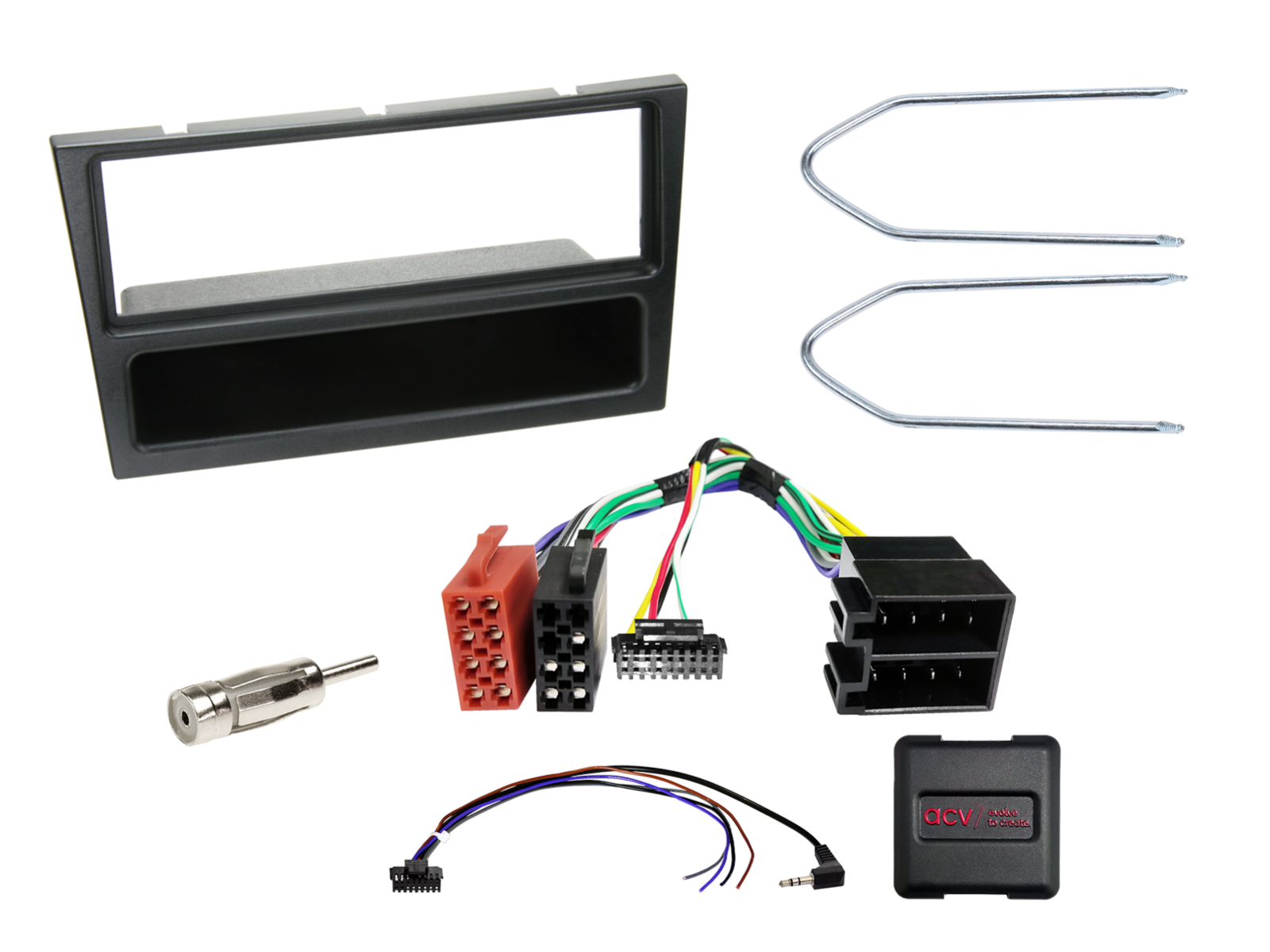 1-DIN Kit mit Fach Opel schwarz LFB analog/Antenne