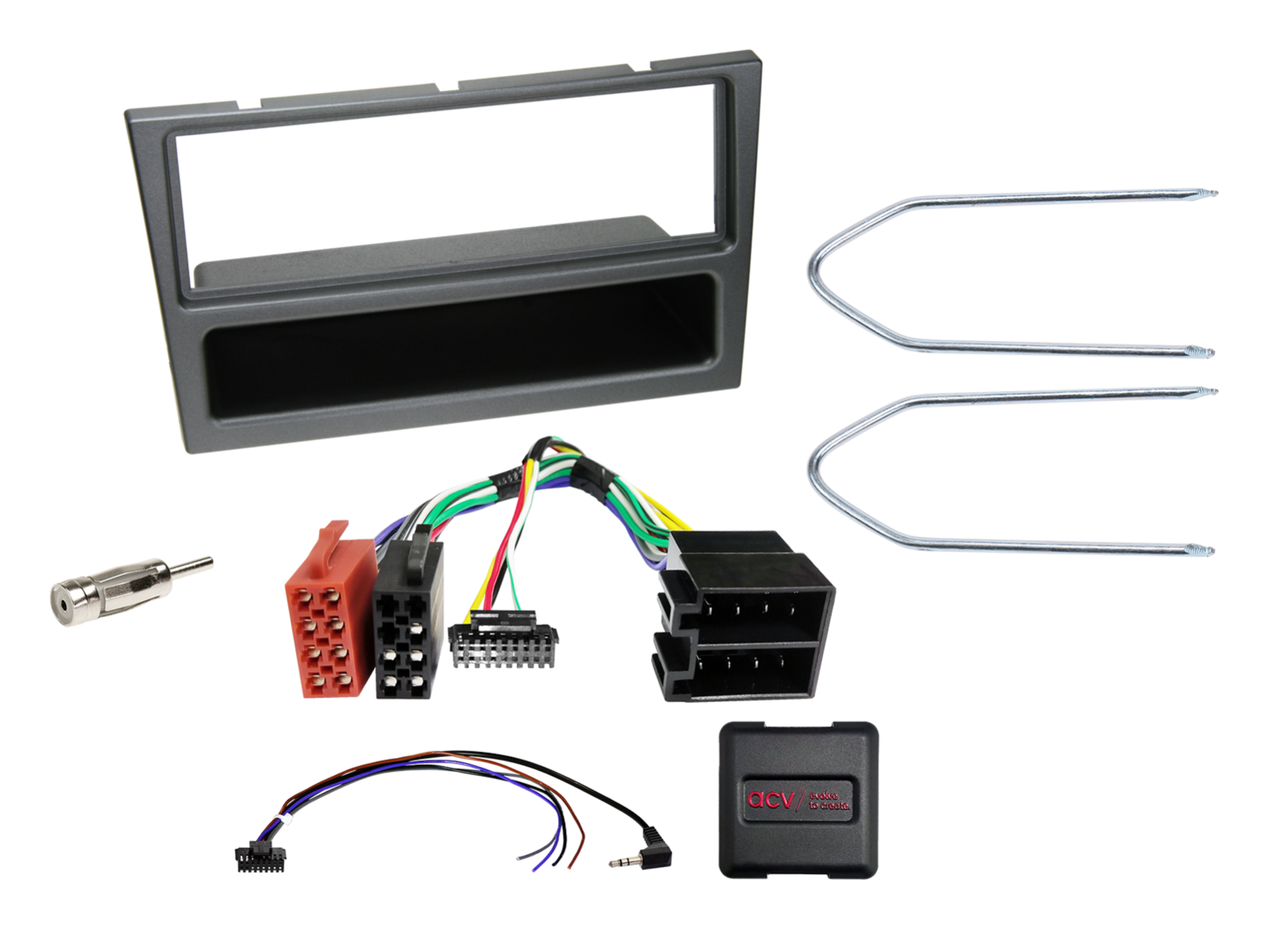 1-DIN Kit mit Fach Opel charcoal LFB analog/Antenne