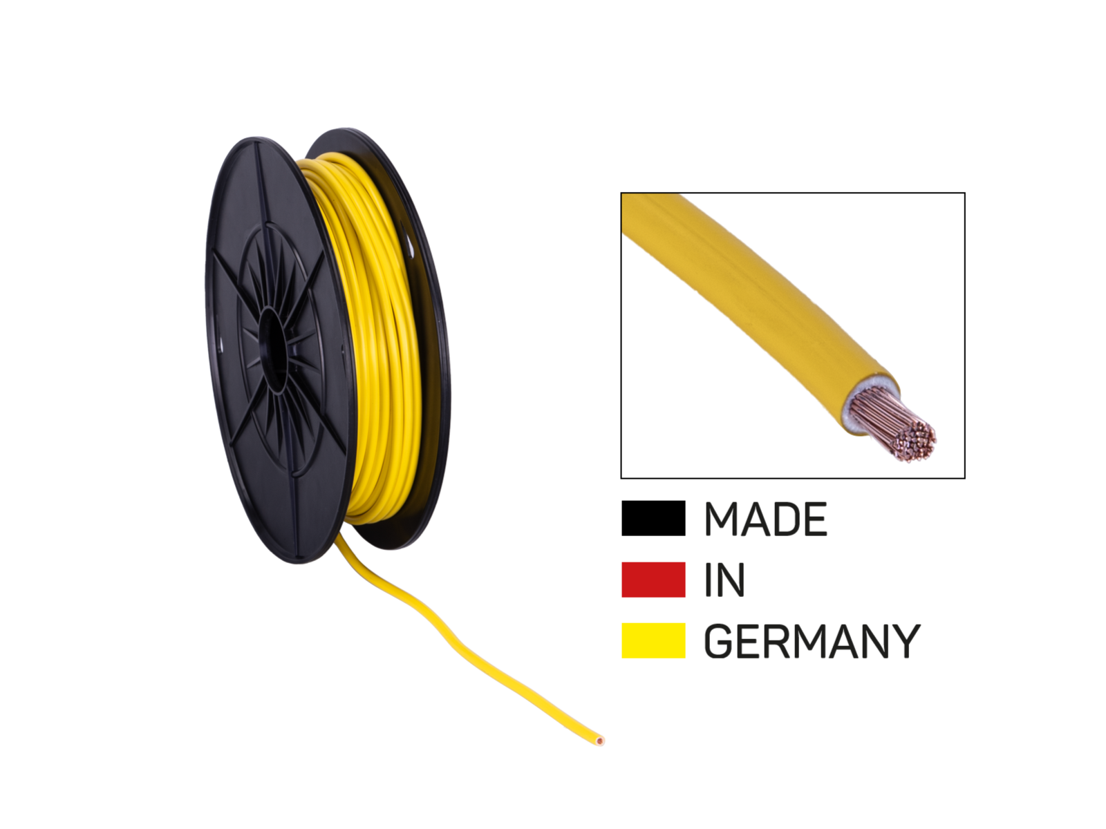 Stromkabel FLY 4,00 mm² gelb Spule 25 m