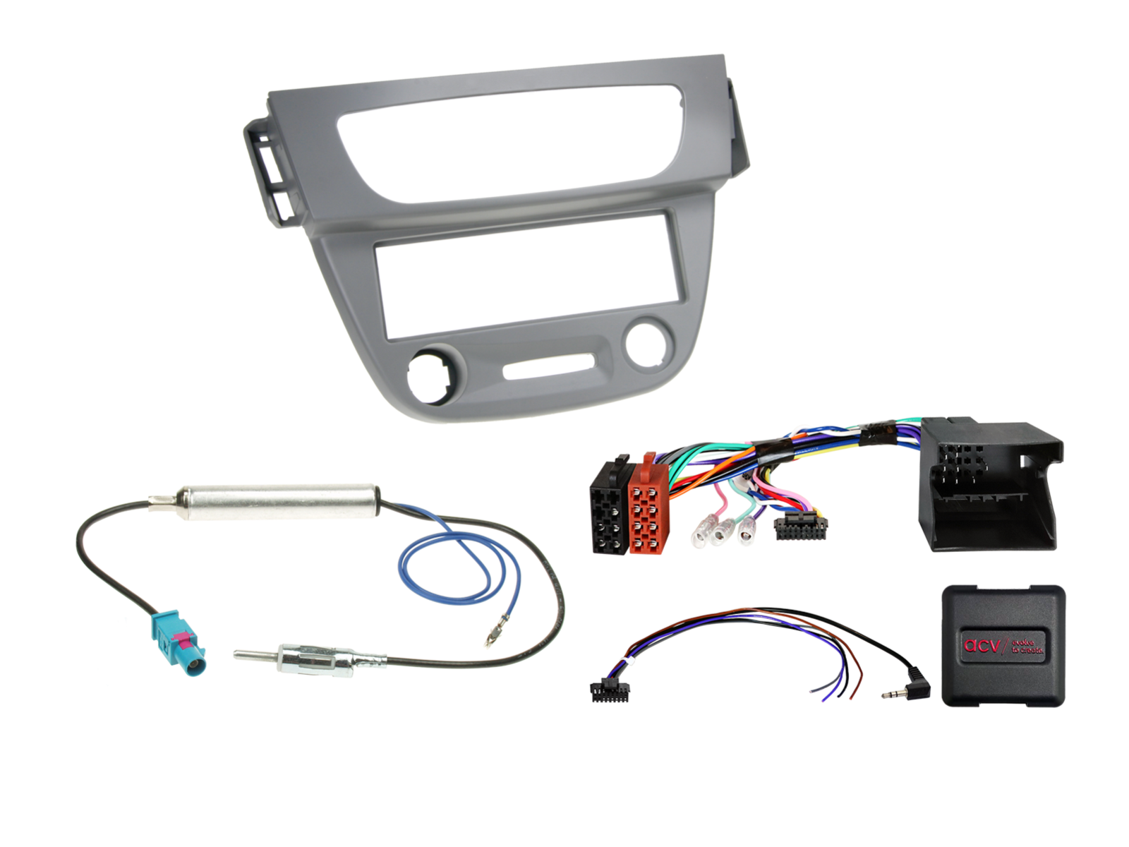 1-DIN Kit Renault Megane(B/BZ)/Fluence(Z) grau LFB/Antenne