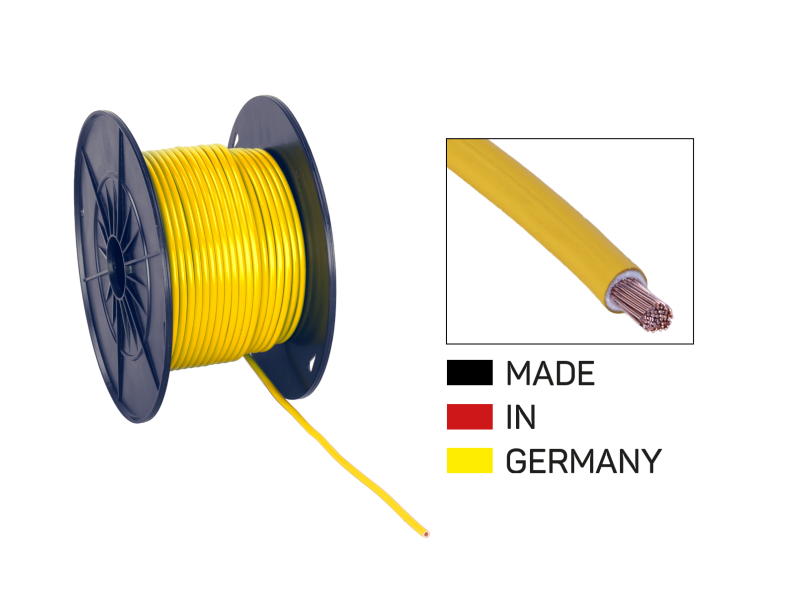 Stromkabel FLY 4,00 mm² gelb Spule 50 m