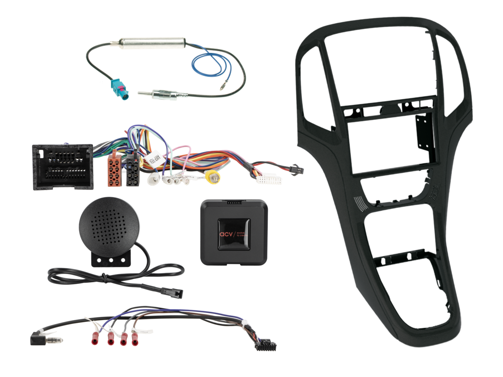 2-DIN Kit Opel Astra J 2009-2016 perl schwarz LFB/Antenne