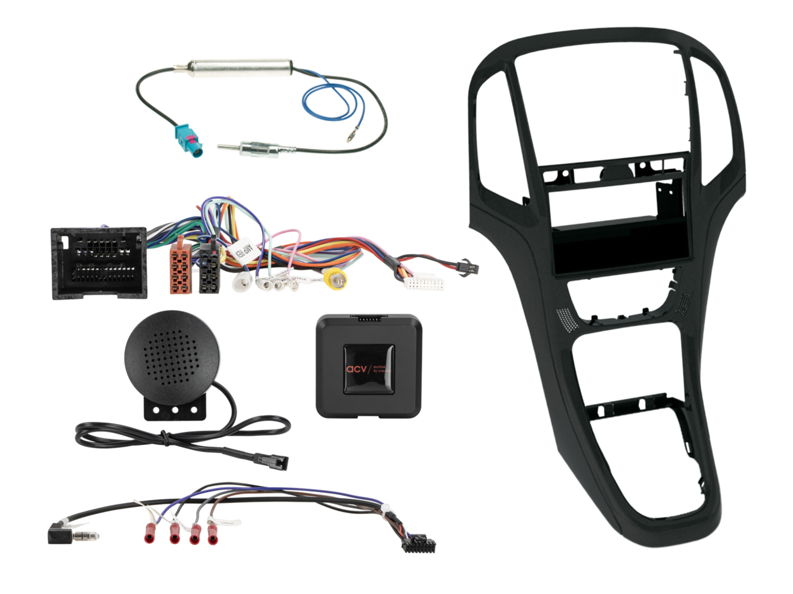 2-DIN Kit mit Fach Opel Astra J 2009-2018 schwarz LFB