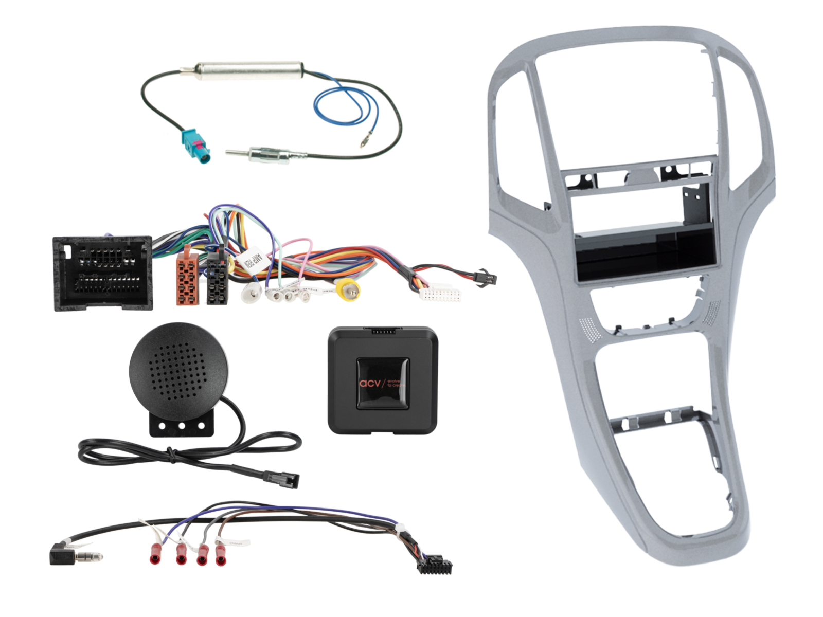 2-DIN Kit mit Fach Opel Astra J 2009-2018 silber LFB