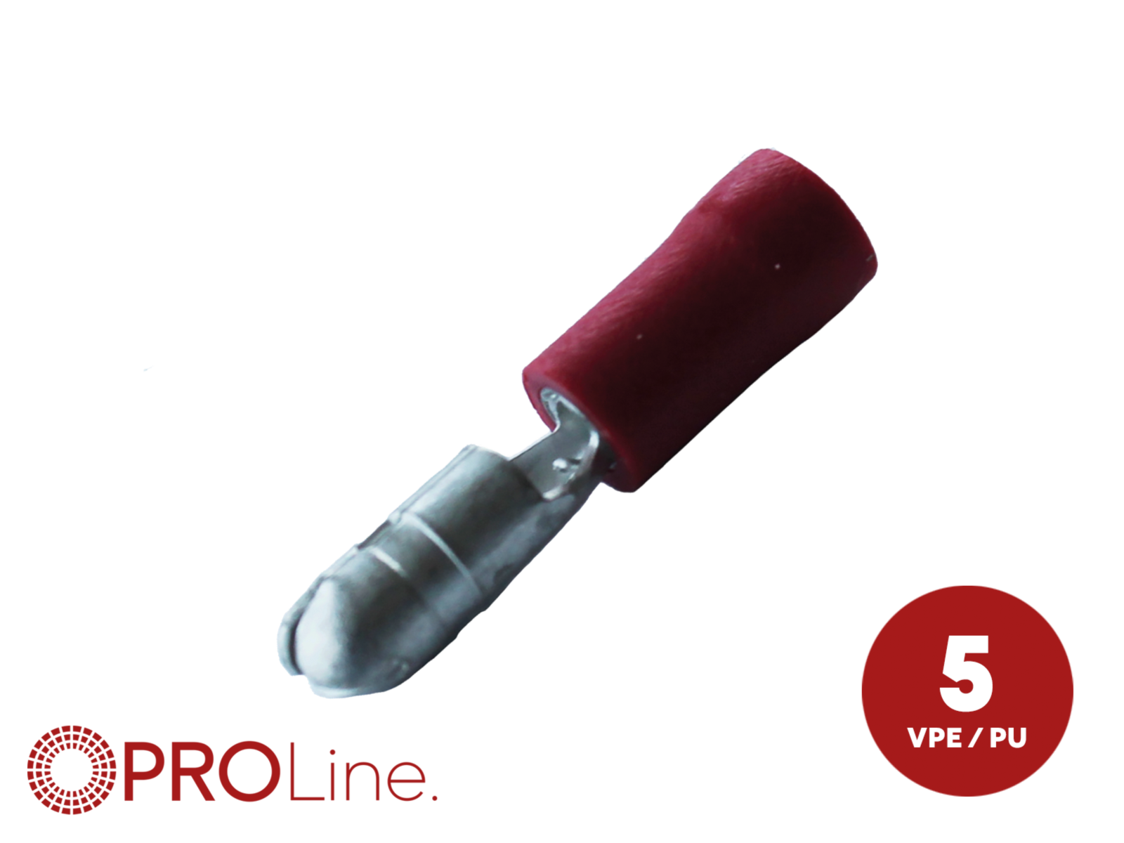Rundstecker 0,5mm²-1.5mm²/4,0mm rot ST 5 Stück