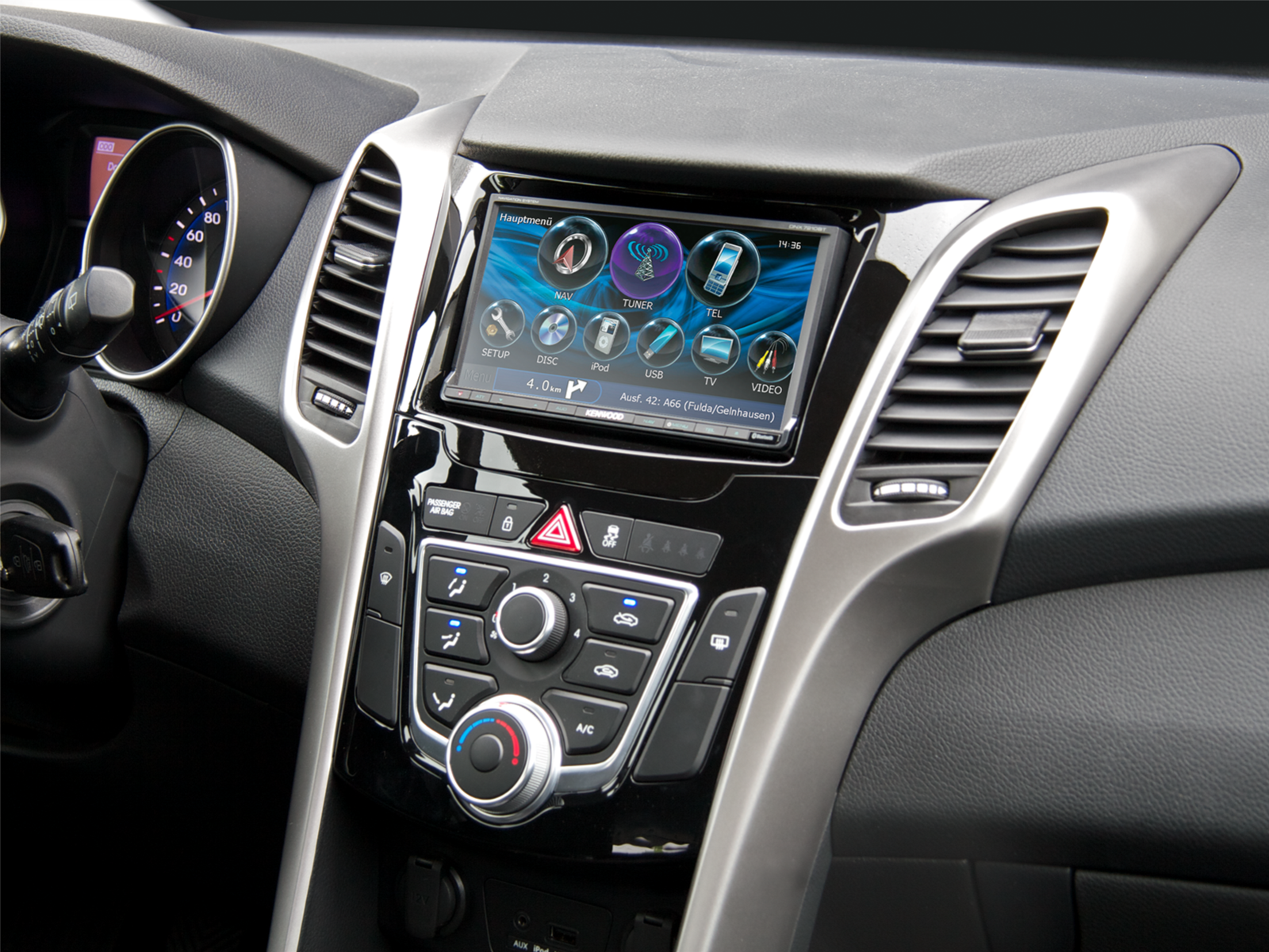 2-DIN Radioblende Hyundai i30(GD/GDH) 2012-2017 Klavierlack
