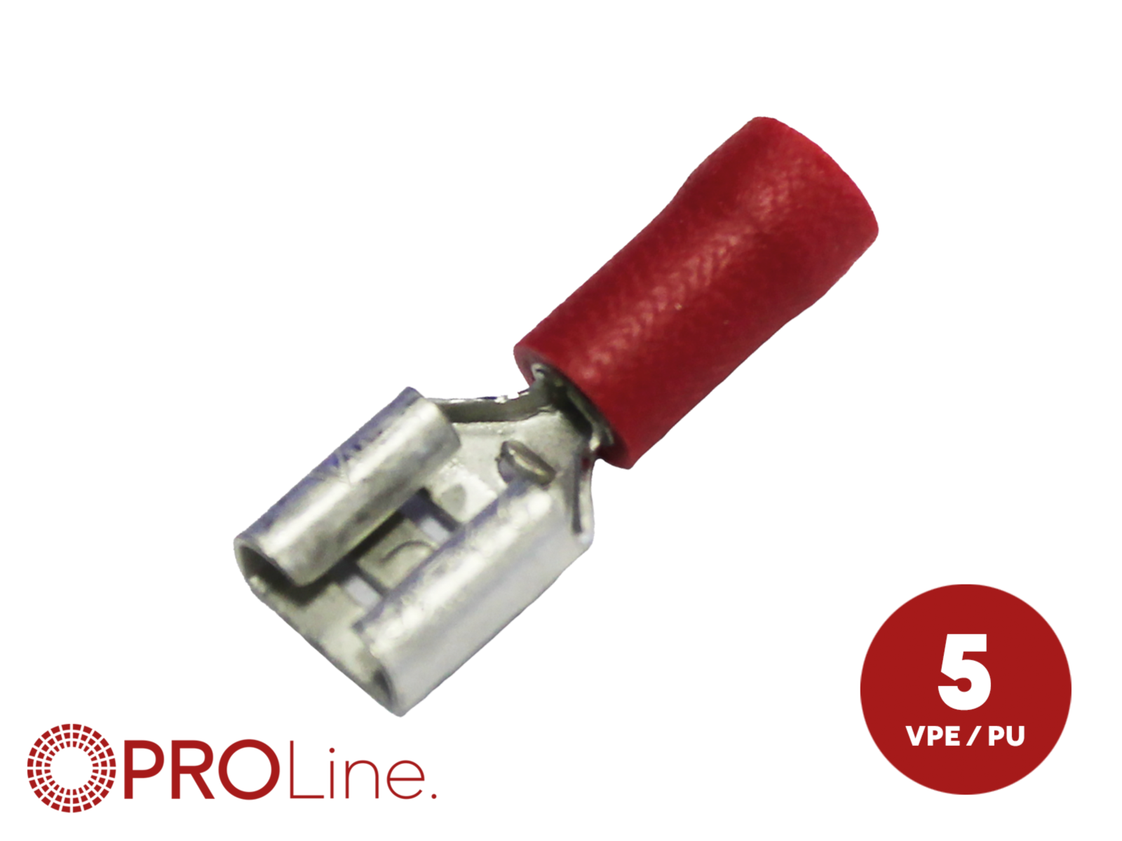 Flachsteckhülse(f) 0,5mm²-1,5mm²/6,3mm rot ST 5 Stück