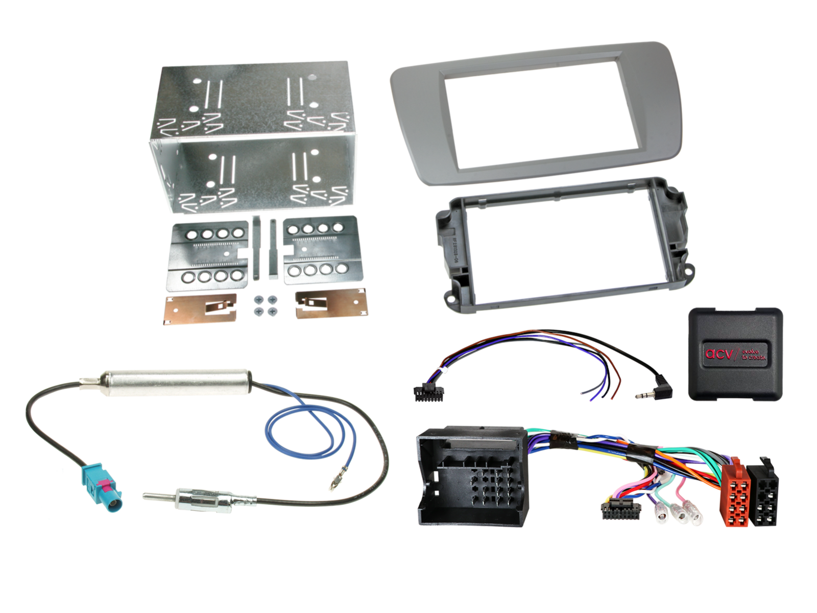 2-DIN Kit Seat Ibiza 2008-2015 dublin grau LFB/Antenne