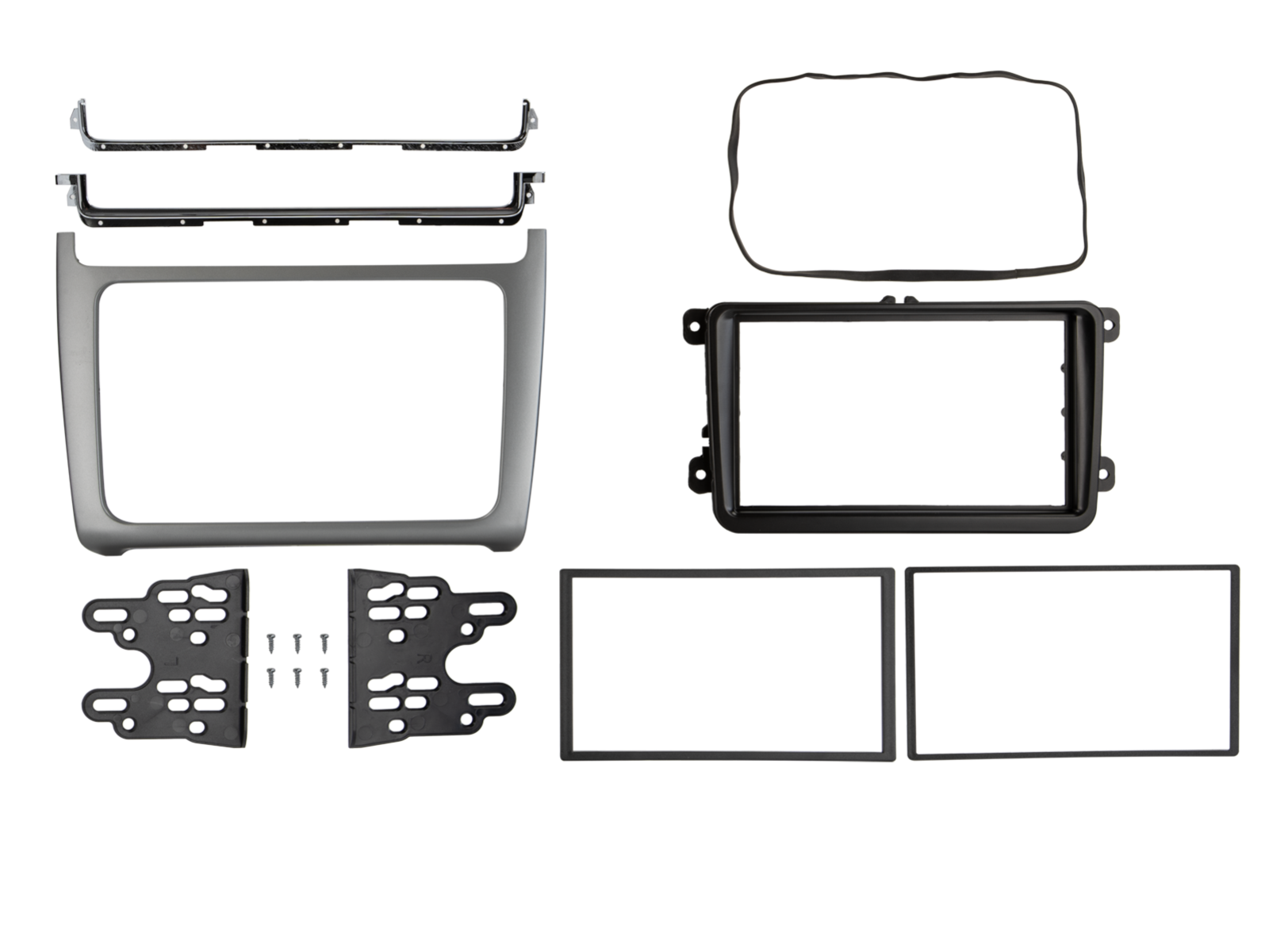 2-DIN Radioblende VW Polo 04/2014-07/2017 silber