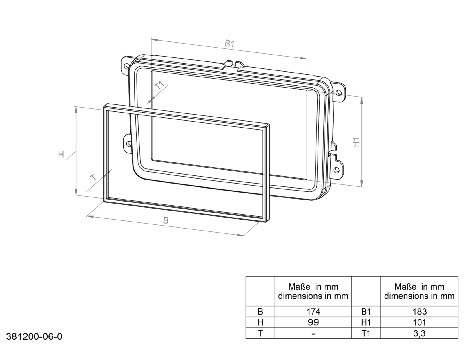 2-DIN Radioblende mit Fach Mitsubishi Lancer 2007-2018