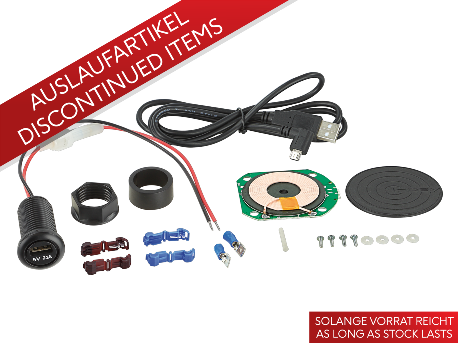 INBAY® Kit 1 Spule 5V MicroUSB/USB/12V USB Buchse 5W