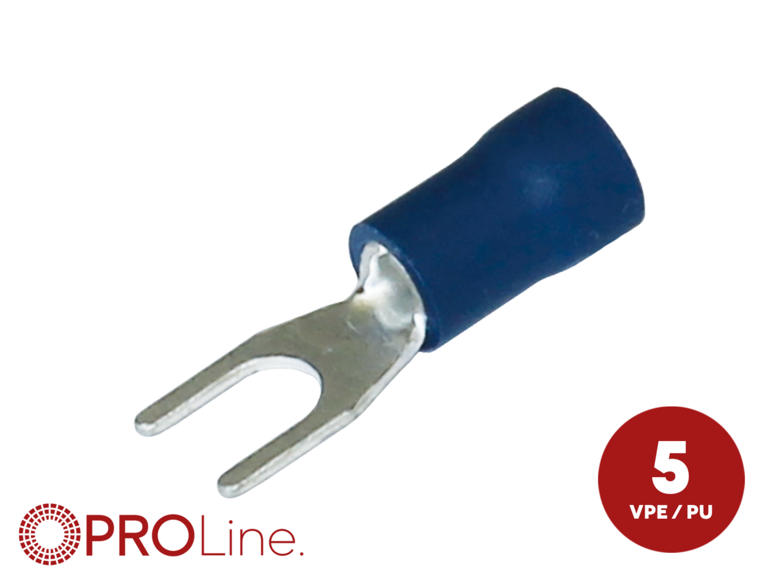 Gabelkabelschuh 1,5mm²-2,5mm²/4,4mm blau S 5 Stück