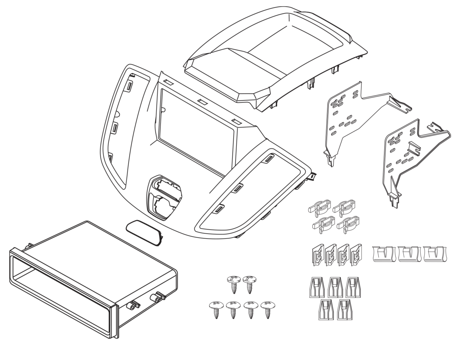 2-DIN Radioblende mit Fach Ford Transit V363 2014-2019