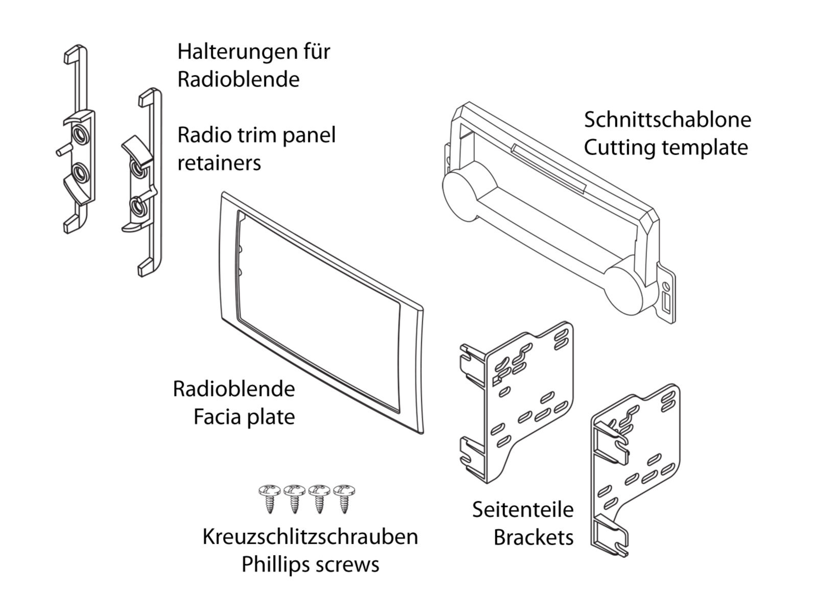 2-DIN Radioblende Chrysler/Dodge/Jeep diverse Fahrzeuge