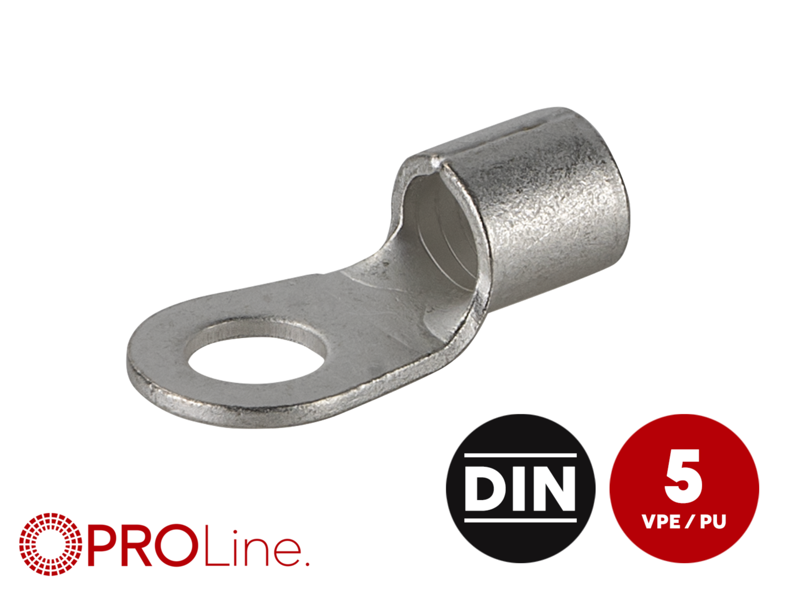Ringkabelschuh 25mm²/8,4mm M8 unisoliert 5 Stück