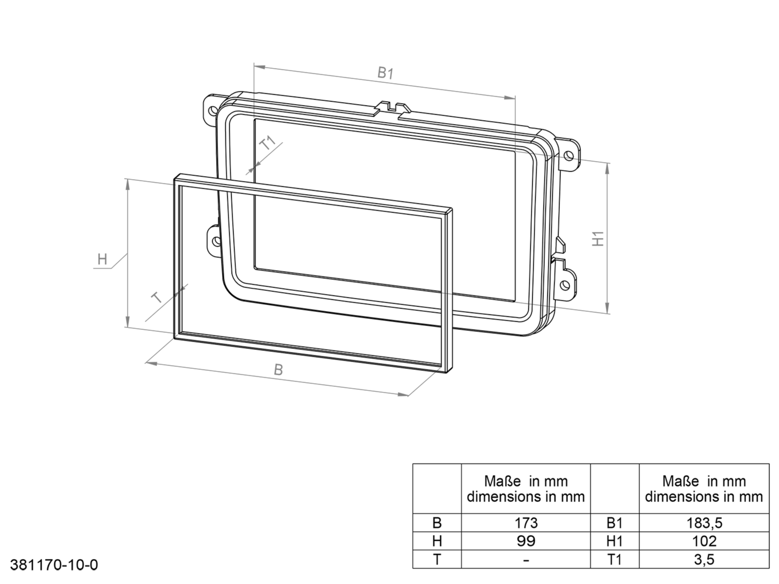 2-DIN Radioblende mit Fach Mazda 5(CR) 06/2005-10/2010