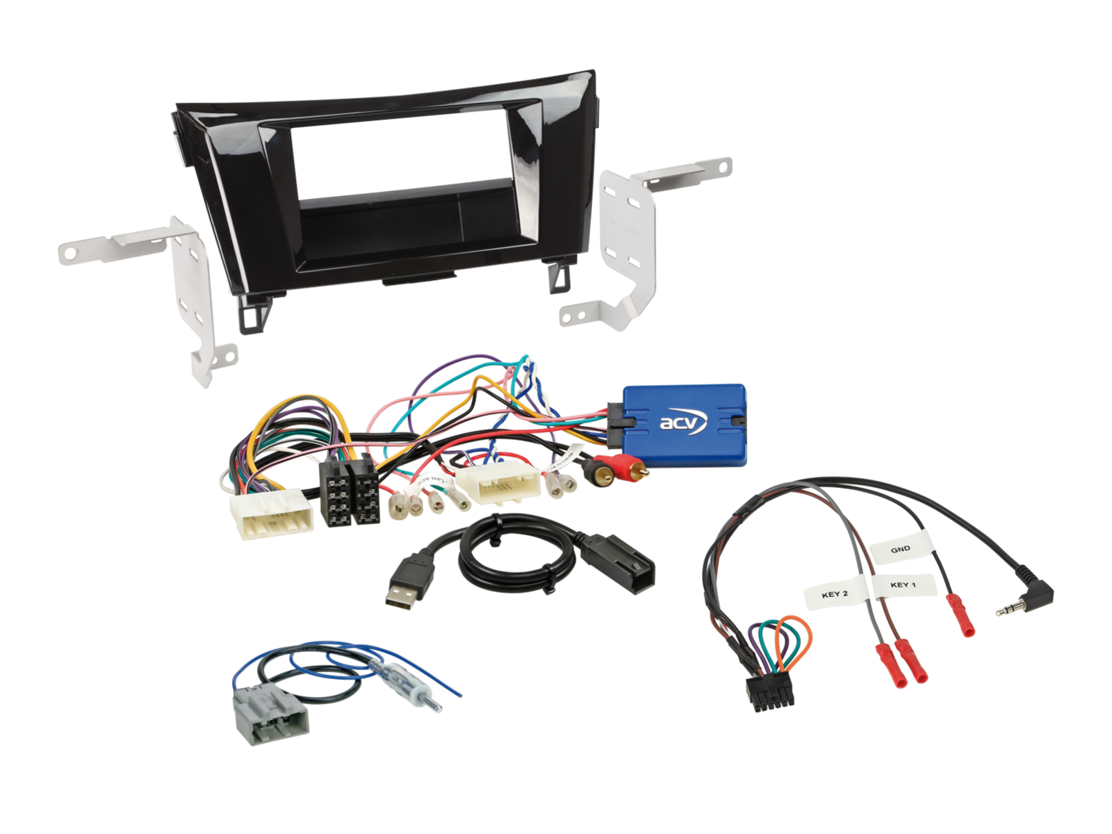 2-DIN Kit mit Fach Nissan Qashqai/X-Trail LFB/Antenne/USB